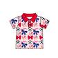 ( Moq 5 each style ) Baby Girl Toddler Team Red Blue Bows Soccer‌ Sibling Shirt Dress Set