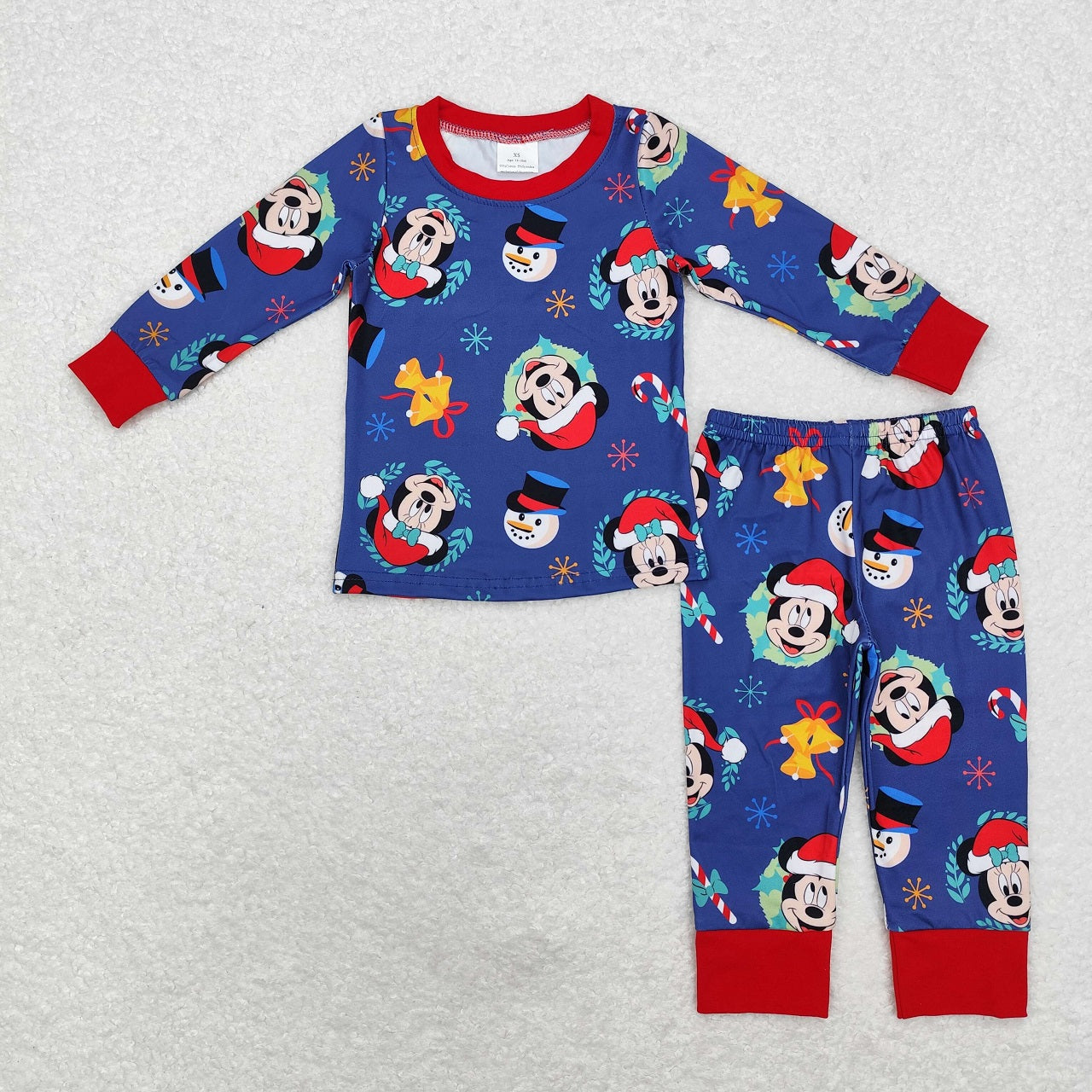 Baby Boy Christmas Cartoon Mouse Shirt Pants Pajamas Set