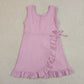 Baby Girls Sleeveless Ruffle Knee Length Yoga Pink Dress with Shorts RTS