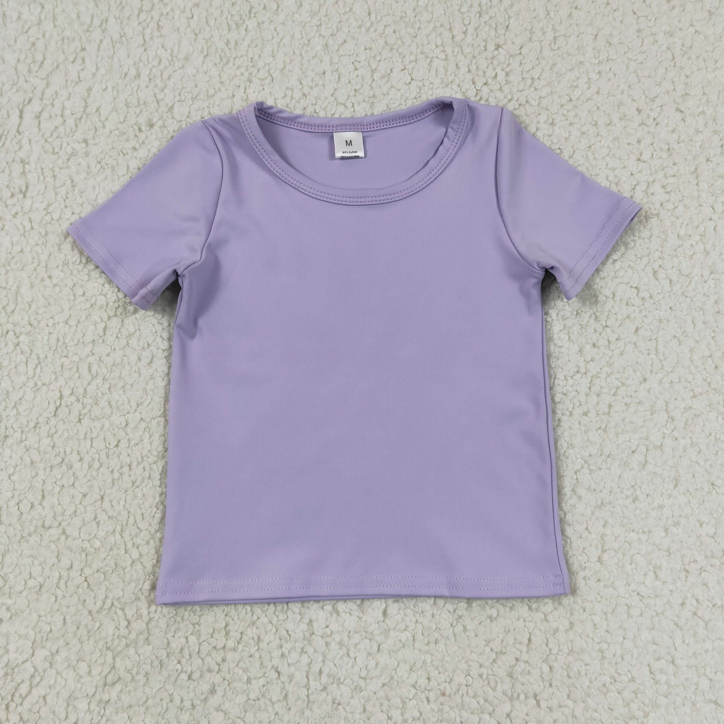 Baby Girls Kids Short Sleeves Lavender Shirt Yoga Active Tops Clothes RTS
