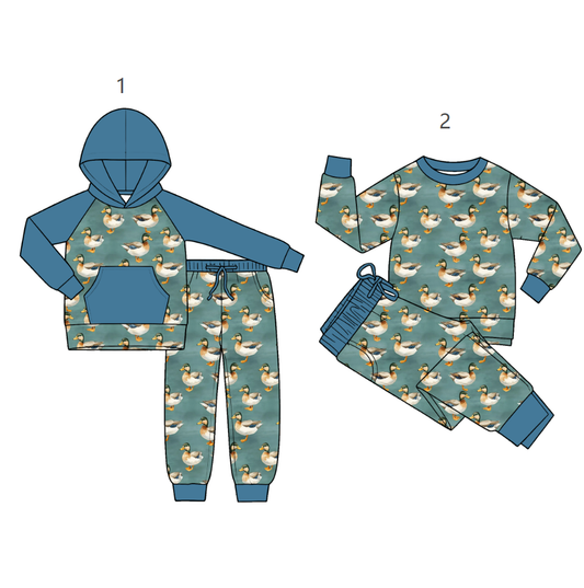 ( Moq 5 Each Style ) Sibling Baby Boys Kids Long Sleeves Ducks Shirts Pants Sets Clothes
