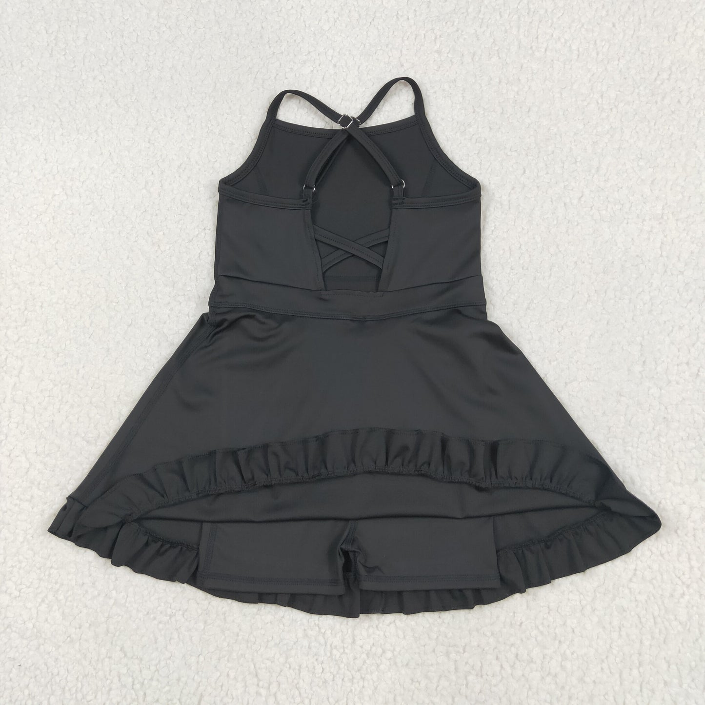 Baby Girl Black Sleeveless Yoga Active Knee Length Dress RTS