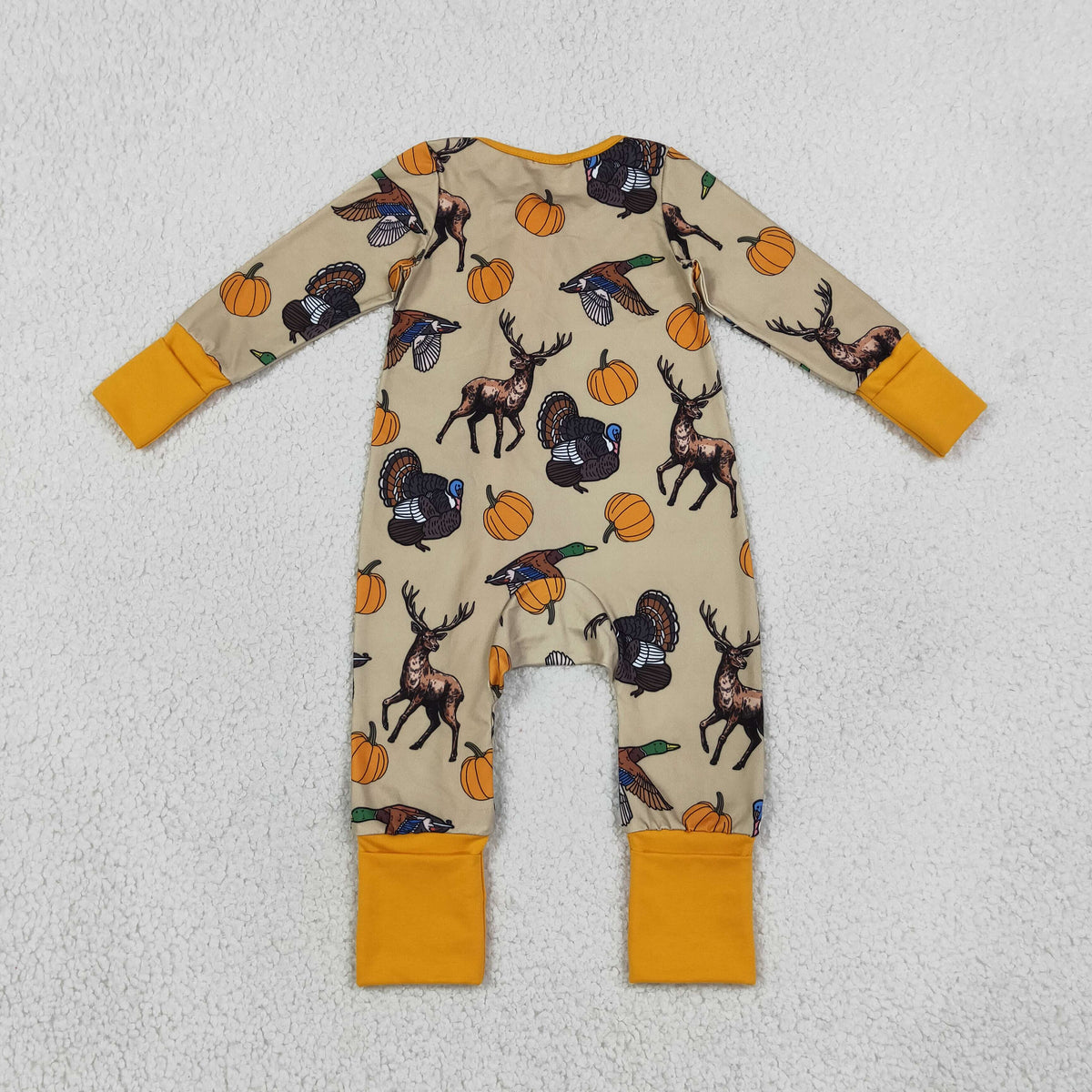 Sibling Baby Boys Girls Kids Pumpkins Deer Ducks Zipper Romper Sets Pajamas Blankets Fall Clothes RTS