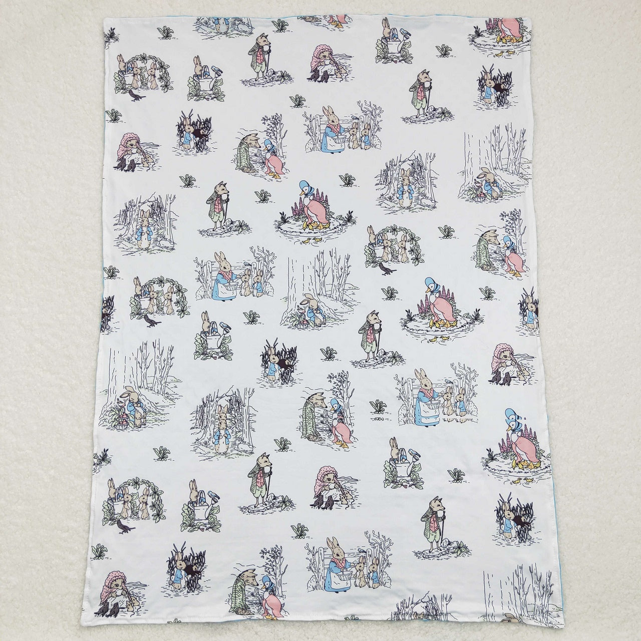 BL0092 Baby Boy Easter Rabbit Blanket