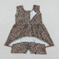 Baby Girl Infant Sleeveless Leopard Ruffle Zipper Romper Clothes RTS