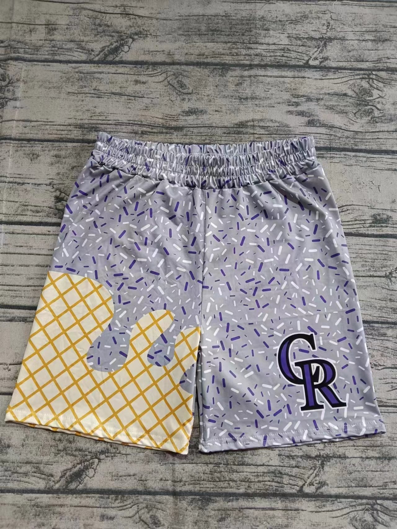 Baby Boy Adult Men CR Team Family Grey Shorts Bottoms ( Moq 5 )
