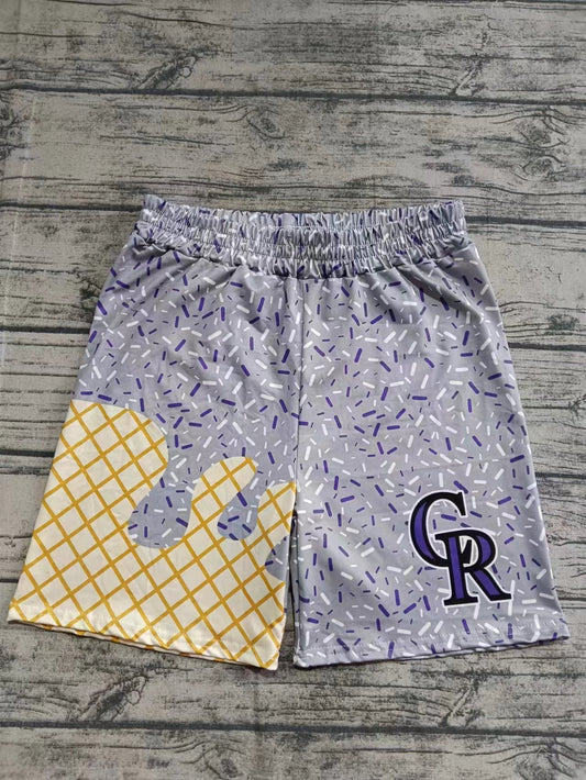 Baby Boy Adult Men CR Team Family Grey Shorts Bottoms ( Moq 5 )