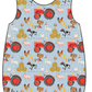 Baby Boy Girl Farm  Animals Sibling Matching Dress Romper Blue Clothes Set ( Moq 5 Each style )