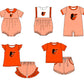 ( Moq 5 Each Style ) Baby Boys Girls Kids Team Sibling Orange Stripes Rompers Sets