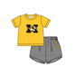 ( Moq 5 Each Style ) Baby Boys Girls Kids Yellow Stripes Team Sibling Rompers Sets