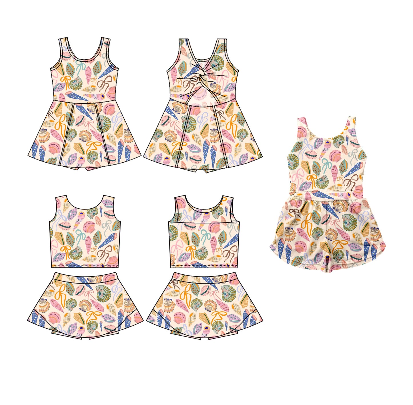 Baby Girl Sleeveless Shell Sibling Jumpsuit Dress Set ( Moq 5 Each Style ) 3.19