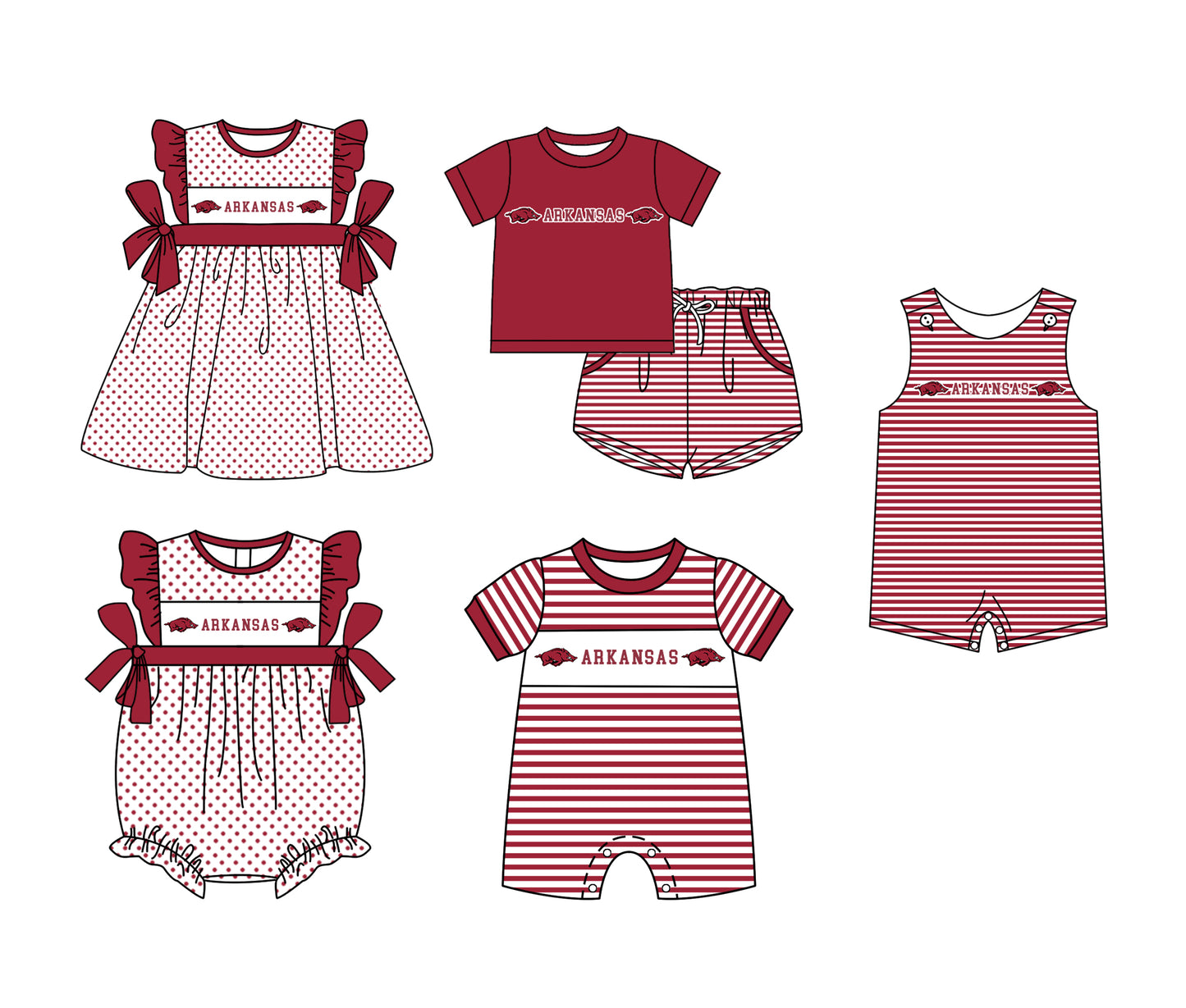 ( Moq 5 Each Style ) Sibling Baby Boys Girls Kids Pigs Team Rompers Dress Set Clothes