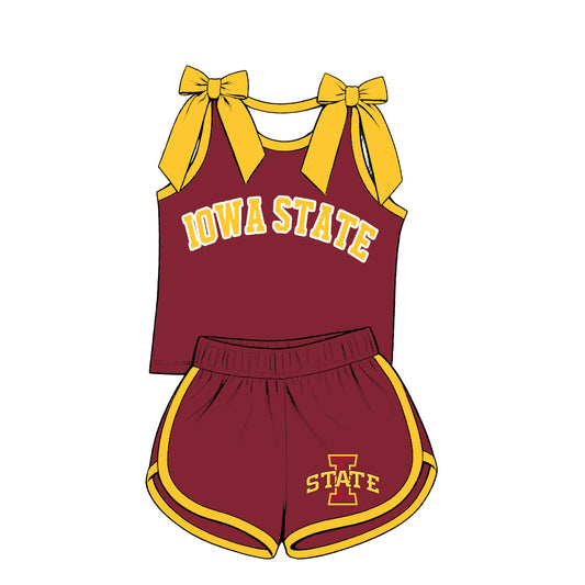 ( Moq 5 ) Sibling Baby Girls Kids Sleeveless Bows Shirt Shorts Team Set Clothes