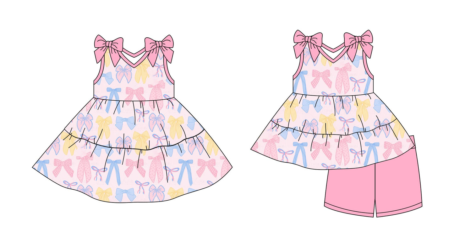 Baby Girl Straps Bows Summer Sibling Dress Set ( Moq 5 Each Style ) 2.27