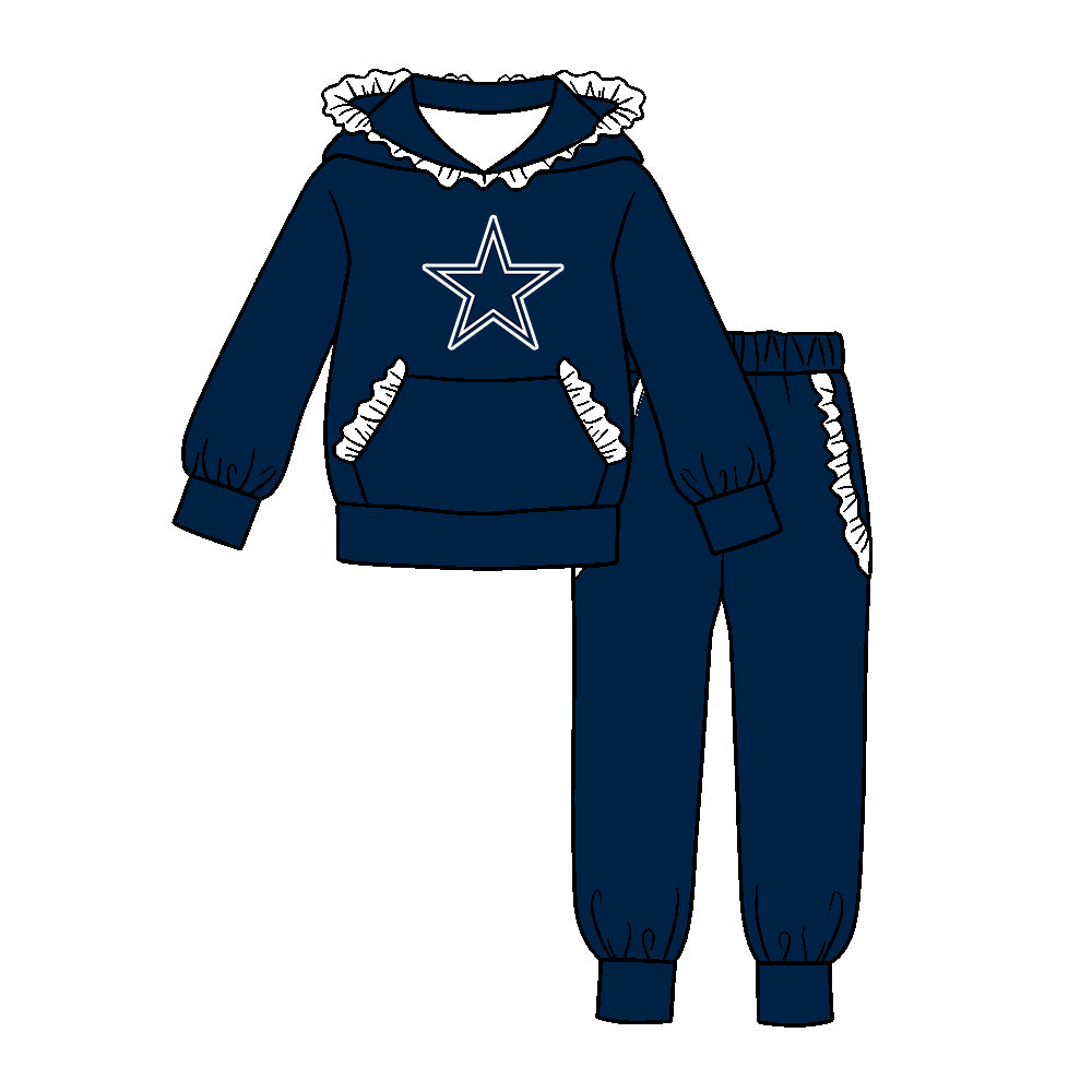 ( Moq 5 ) Baby Girls Toddler Long Sleeves Hoodie Pullover Pockets Pants Team Clothes Set