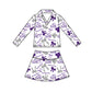 ( Moq 5 Each Style ) Sibling Baby Girls Kids Purple Bows Team Shirt Sets Clothes