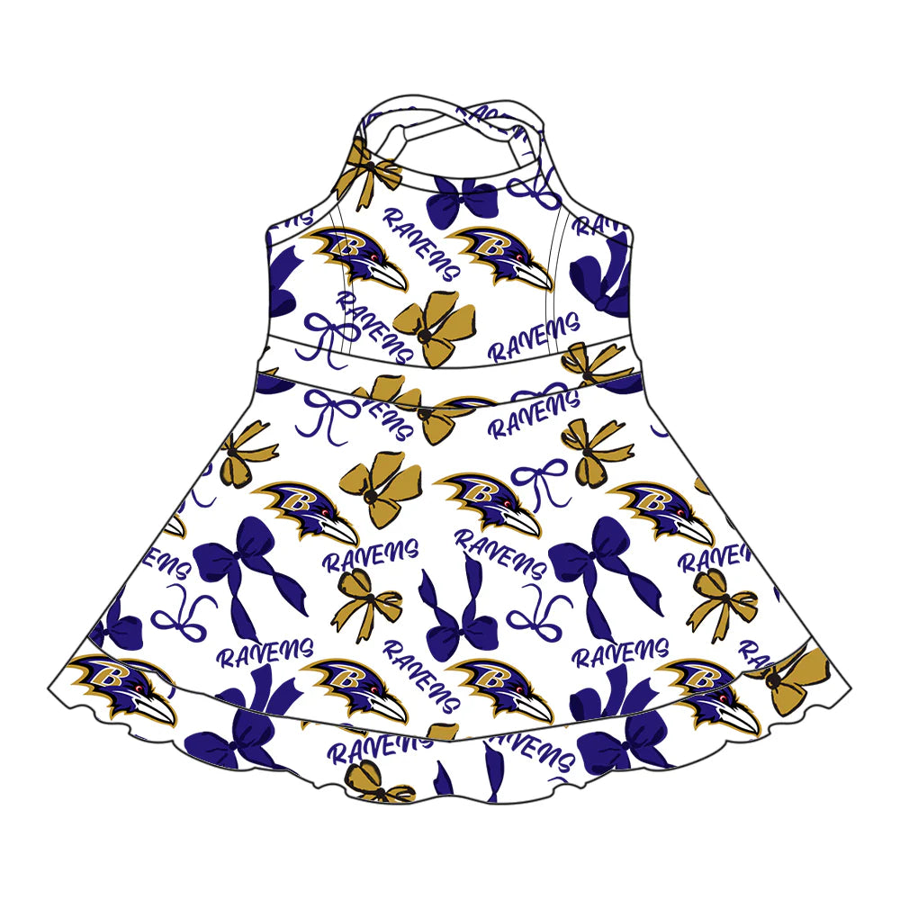 ( Moq 5 each style ) Baby Girl Toddler B Team Bows Sibling Skort Dress Set 6.9