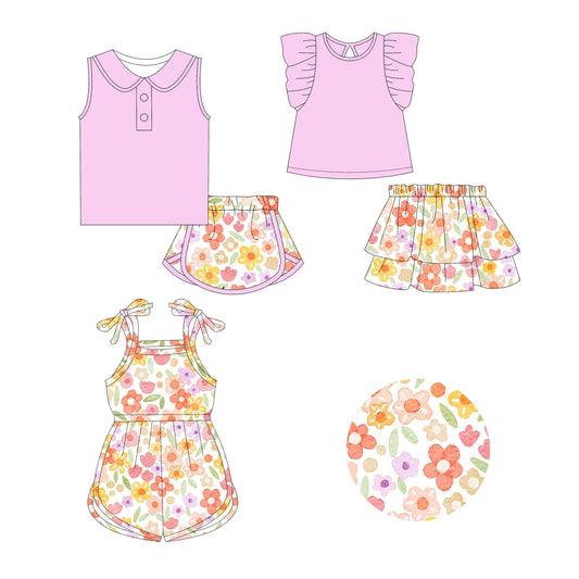 Baby Girl Flower Purple Sibling Romper Dress Set ( Moq 5 Each Style ) 2.21
