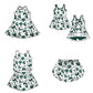 ( Moq 5 Each Style ) Baby Girls Toddler Green Bows Sibling Team Shorts Dresses Set Clothes