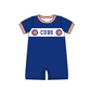 ( Moq 5 Each Style ) Baby Boys Girls Kids Short Sleeves Team Sibling Blue Romper Dress Set