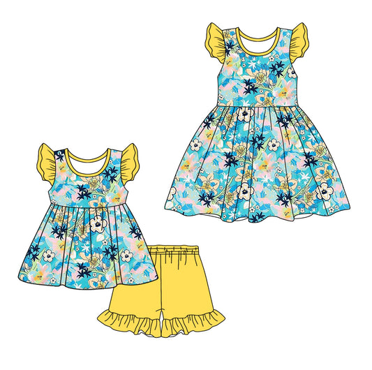 Baby Girl Short Sleeves Flower Sibling Dress Set ( Moq 5 Each Design ) 12.11