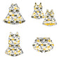 ( Moq 5 Each Style ) Baby Girls Kids Tigers Yellow Bows Sibling Team Shorts Dresses Set