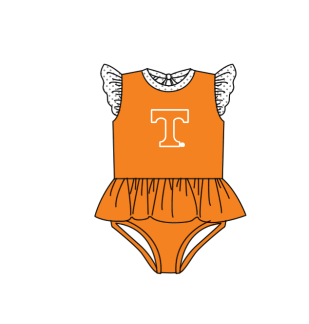 ( Moq 5 Each Style ) Baby Boys Girls Kids Team Sibling Orange Jumpsuits Sets Swimsuits