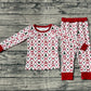 Baby Girl Long Sleeves Bows Bears Shirt Pants Christmas Pajamas Set RTS