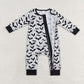 Baby Boy Infant Halloween Bats Zipper Bamboo Sleepers Grey Romper