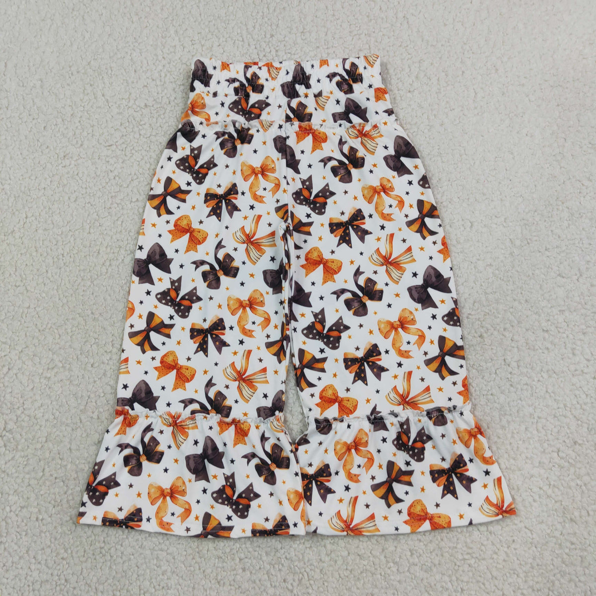 Sibling Baby Girls Kids Halloween Bows Pumpkins Ghosts Pants Bottoms Clothes RTS