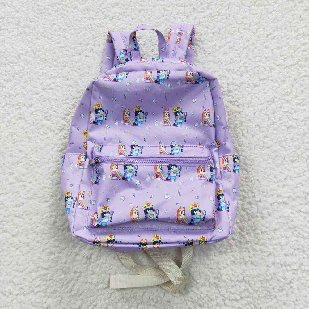 BA0058 Baby Kids Dog Purple Bag Backpack