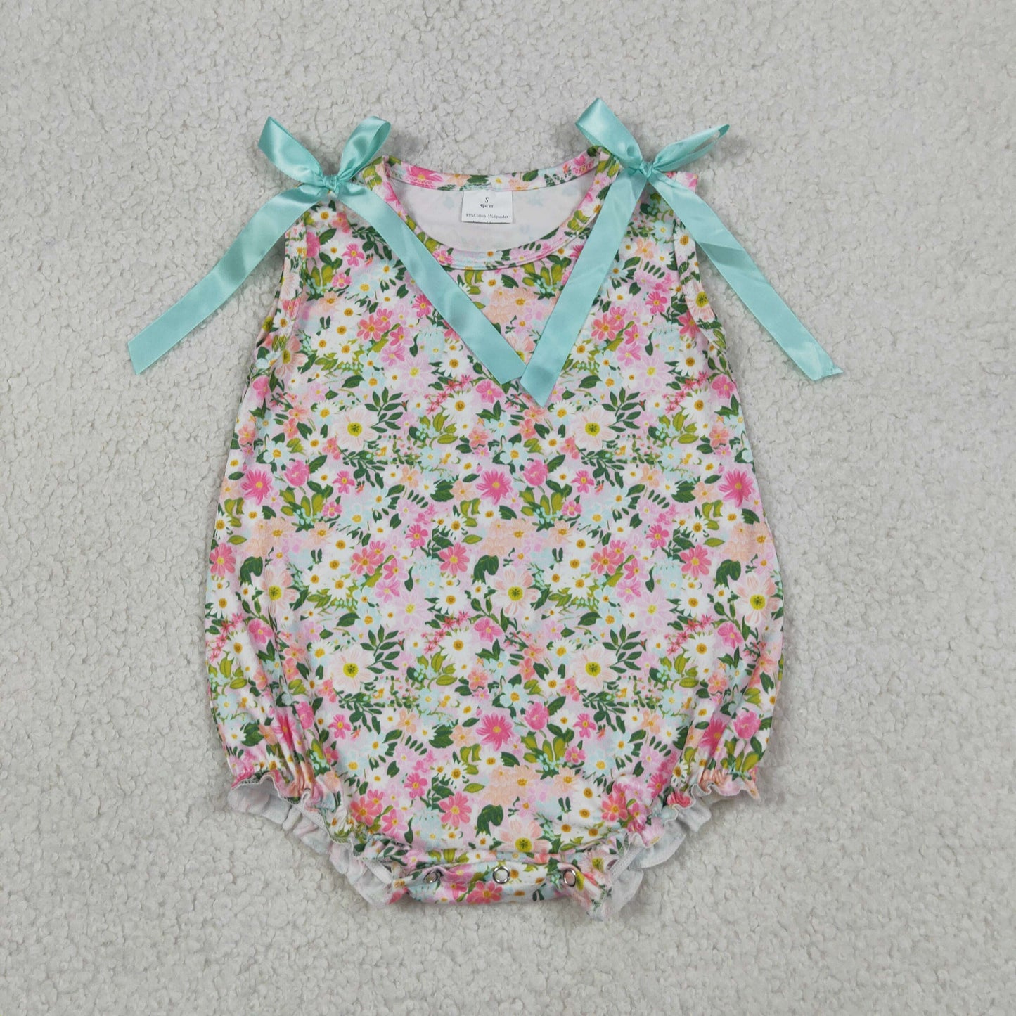 Baby Girls Kids Bows Sleeveless Flower Summer Bubble Romper RTS