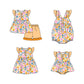 Baby Girl Short Sleeves Flower Sibling Romper Dress Clothes Set ( Moq 5 Each Design )