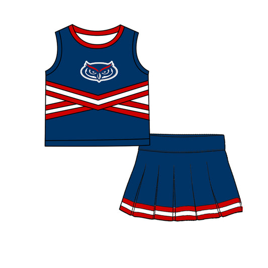 ( Moq 5 ) Baby Girls Kids Sleeveless Vest Skirt Shots Team Set Clothes