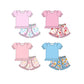 ( Moq 5 Each Style ) Baby Girl Short Sleeves Cotton Tops Flower Shorts Sibling Set 3.25