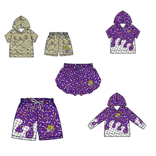 ( Moq 5 Each Style ) Baby Boys Girls Toddler Sibling Tigers Shorts Shirts Set Team Drip Sprinkles Clothes