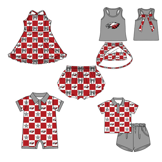 ( Moq 5 Each Style ) Baby Boys Girls Toddler Bows Team Sibling Shorts Dress Sets Clothing