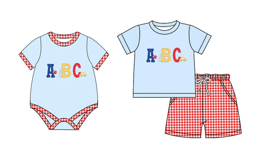 Baby Boy Back To School ABC Sibling Romper Set ( Moq 5 Each Style ) 2.13
