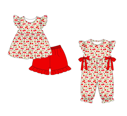 Baby Girl Cherries Sibling Romper Set ( Moq 5 Each Style ) 1.15