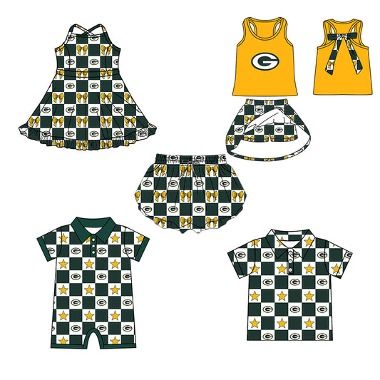 ( Moq 5 Each Style ) Baby Boys Girls Toddler Bows Team Sibling Shorts Dress Shirt Set Clothes
