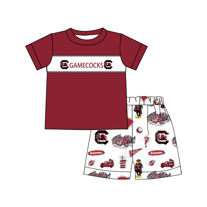 Baby Boy Short Sleeves Team Red Shirt Shorts Clothes Set Moq 5