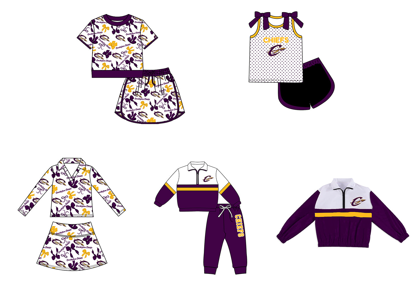 ( Moq 5 Each Style ) Sibling Baby Girls Kids Bows Team Shirt Sets Clothes