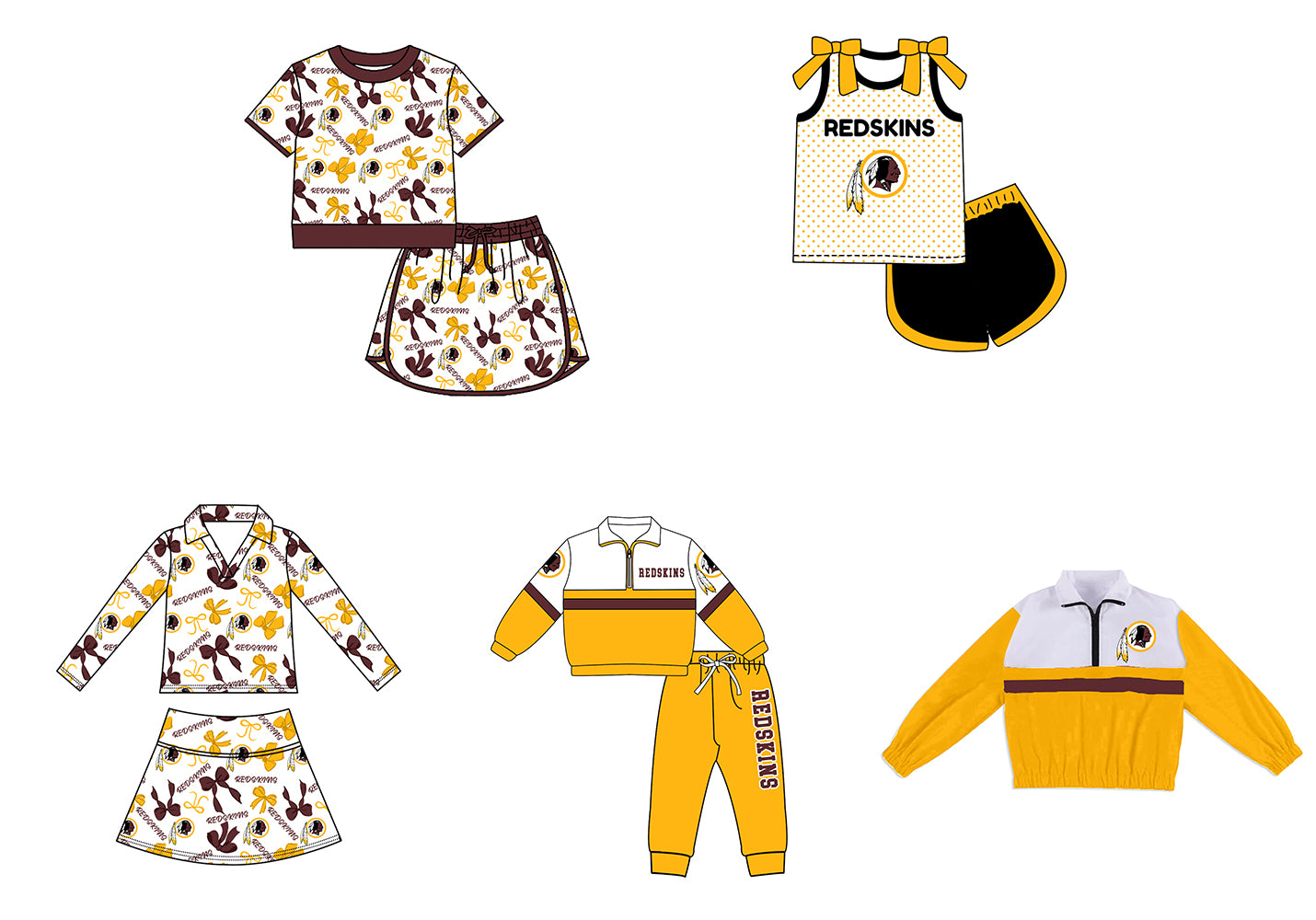 ( Moq 5 Each Style ) Sibling Baby Girls Kids Bows Team Shirt Sets Clothes