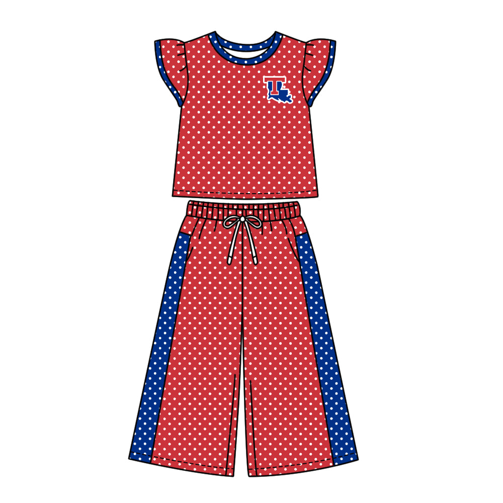 ( Moq 5 ) Baby Girls Kids Short Sleeves Shirt Pants Team Set Clothes