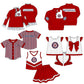( Moq 5 Each Style ) Baby Boys Girls Kids Sibling Red Shirts Team Sets Baseball Clothes