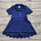Baby Girl Navy Short Sleeves Buttons Yoga Active Knee Length Skort Dress RTS