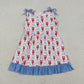 Baby Girls Toddler Sleeveless Crayfish Bows 4th of July Knee Length Dress RTS