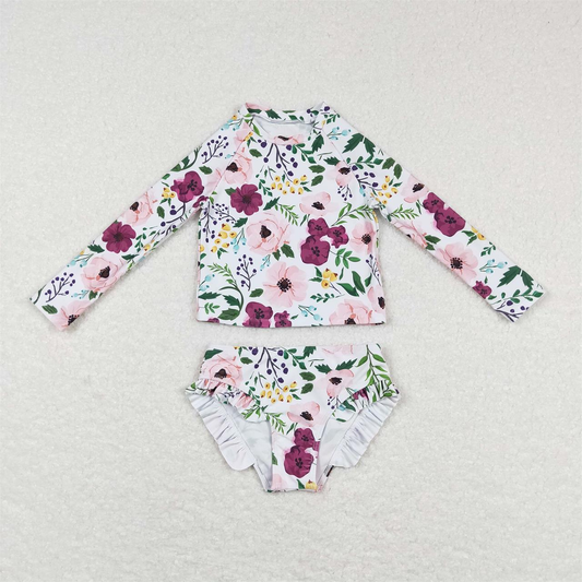 S0180 Baby Girl Floral One Piece Summer Swimsuit