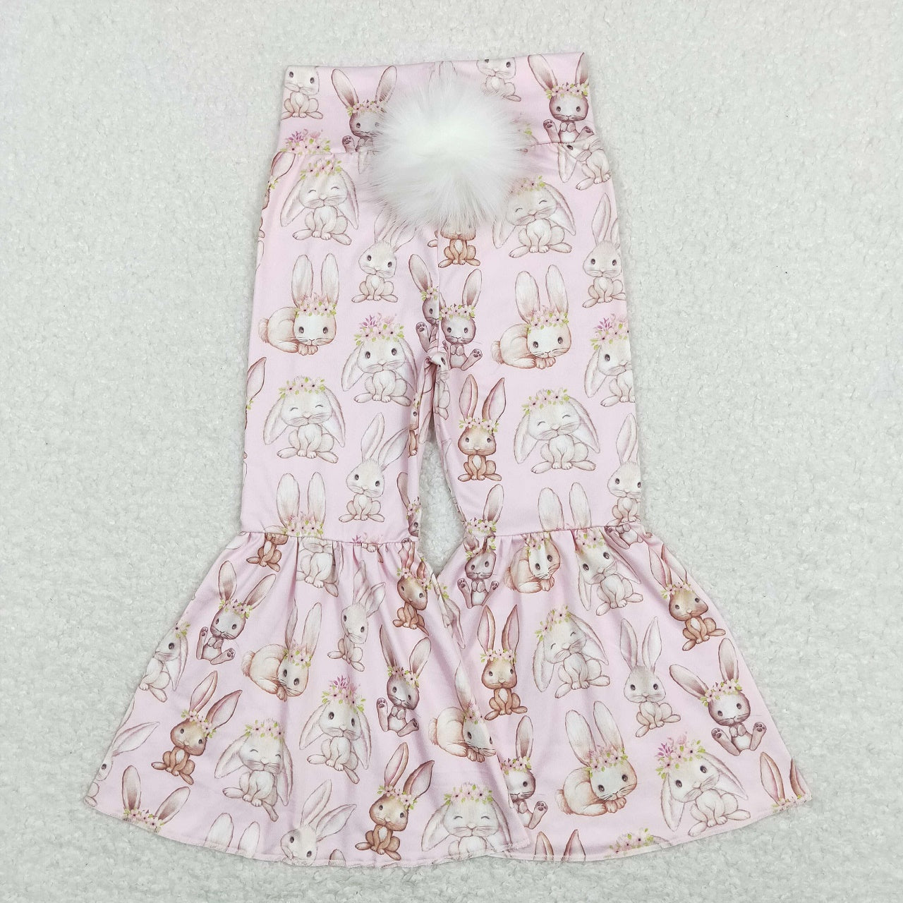 P0387 Easter Baby Girl Rabbit Pink Bell Pants