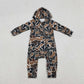 Baby Boys Long Sleeves Brown Green Camo Zipper Hoodie Southern Romper RTS